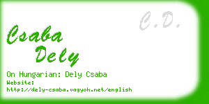 csaba dely business card